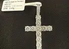 Moissanite Cross Pendant 4.82 Ct – Sterling Silver Round Cut Christian Necklace