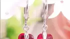 New Red Gemstone Cubic Zirconia Dangling Drop Earrings